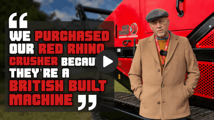 Youtube thumbnail of a testimonial video for Red Rhino Crushers